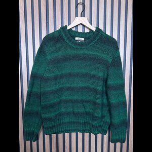 COS Sweater Medium Mens Green Chunky Crotchet Knit Pullover Crewneck 100% Wool